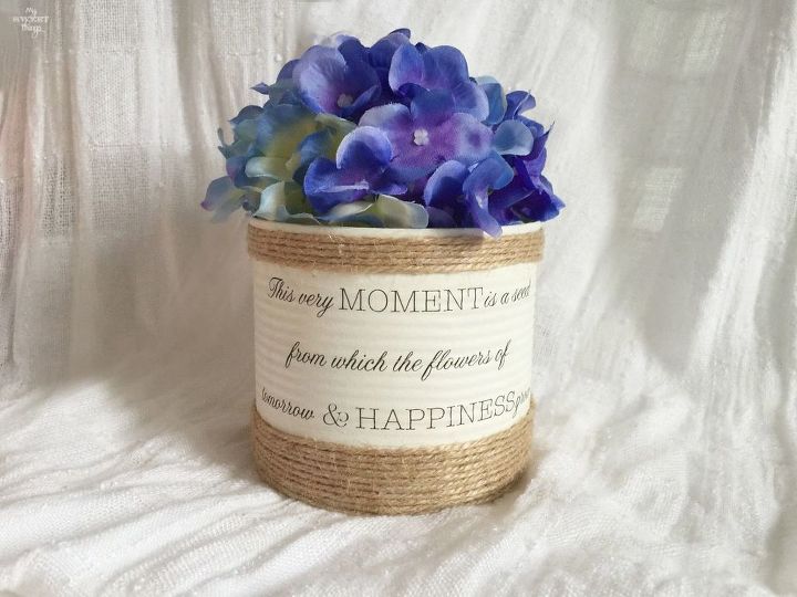 15 cute ways to decorate tin cans into planters, Rustic on a budget