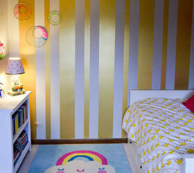 s 30 creative painting techniques you must see, Stripe Your Walls with Gold Paint