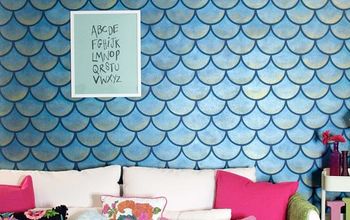 How to Stencil a Mermaid Fish Scales Wall