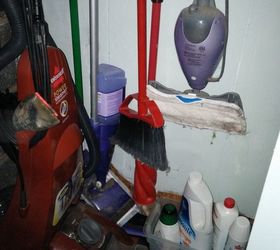 turning a small coat closet into a useful broom utility closet