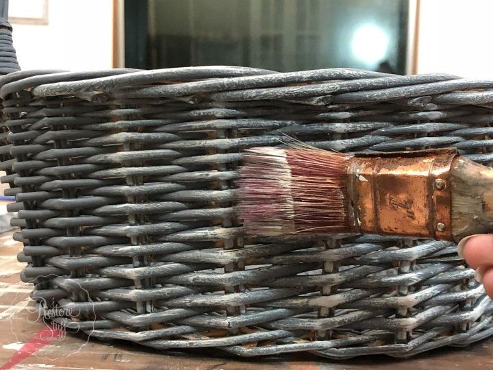 cesta de cana fcil atualizao da cesta francesa com efeito de lavagem cinza