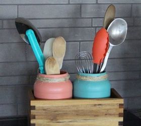 s 9 ways to bring color into your kitchen, Use Colorful Mason Jars To Organize