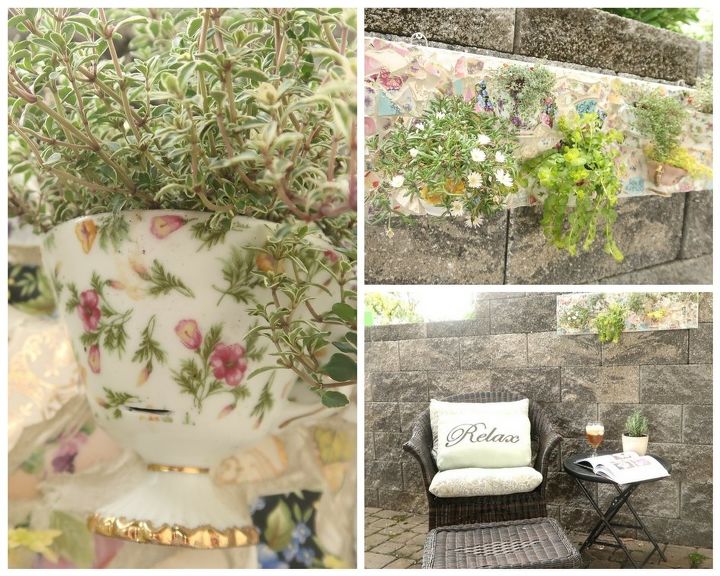 mosaic teacup planter