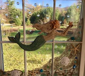 old window magical mermaid