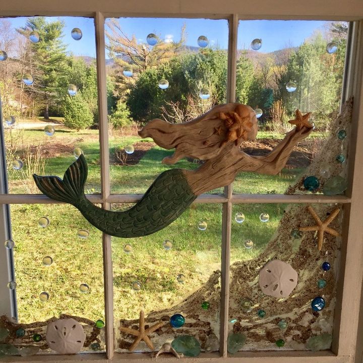 old window magical mermaid