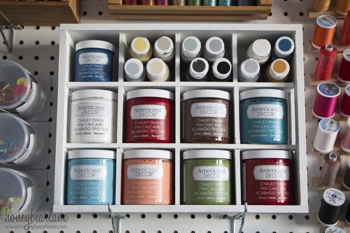 s these bloggers came up amazing organization ideas, Chalky Finish Paint Organizer