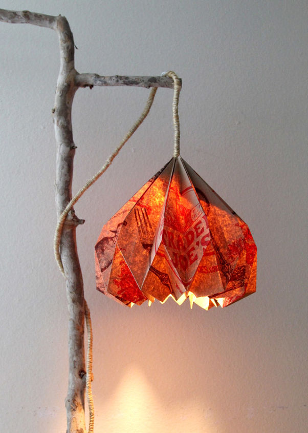 21 small things you can do to beautify your home this weekend, Grocery Bag Pendant Lamp