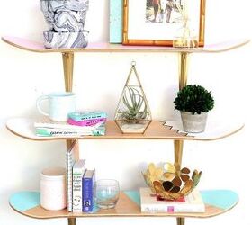 21 small things you can do to beautify your home this weekend, Skateboard Deck Shelf Upcycle