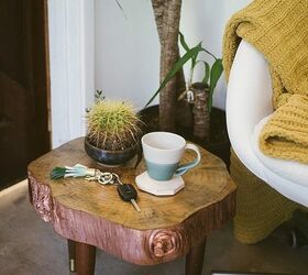 21 small things you can do to beautify your home this weekend, Boho Tree Stump Side Table