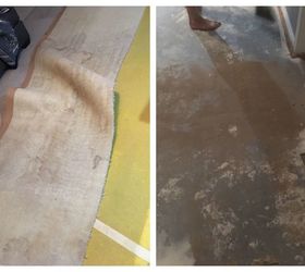 carpet and linoleum to faux wood floor, Nasty