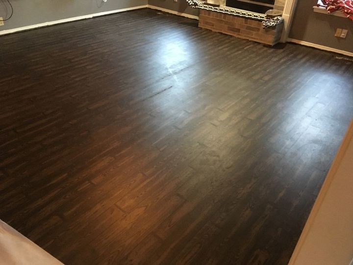 How To Turn Carpet And Linoleum To Faux Wood Floor Diy Hometalk