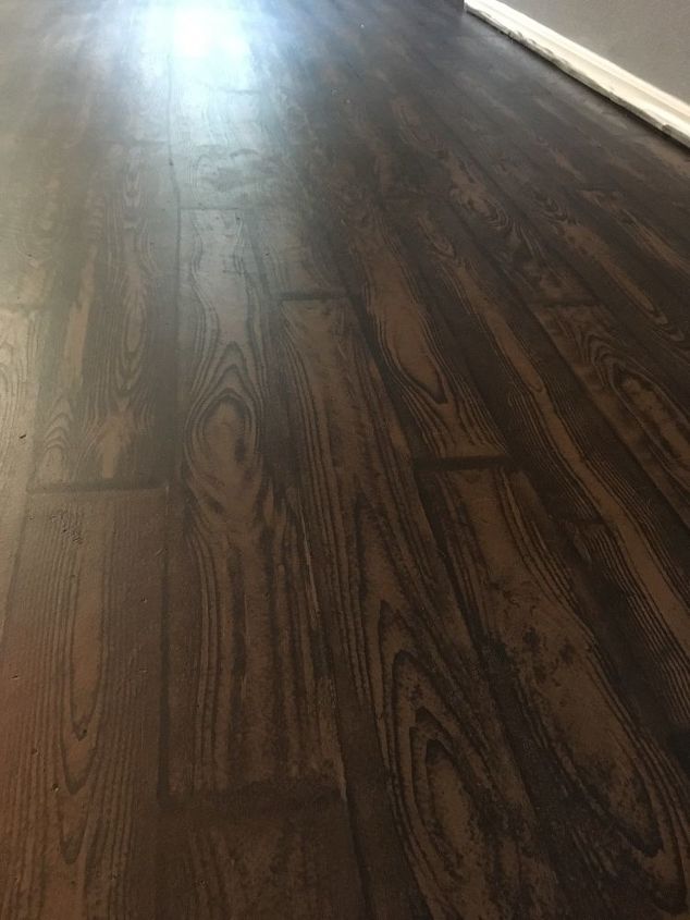 carpet and linoleum to faux wood floor, Close up