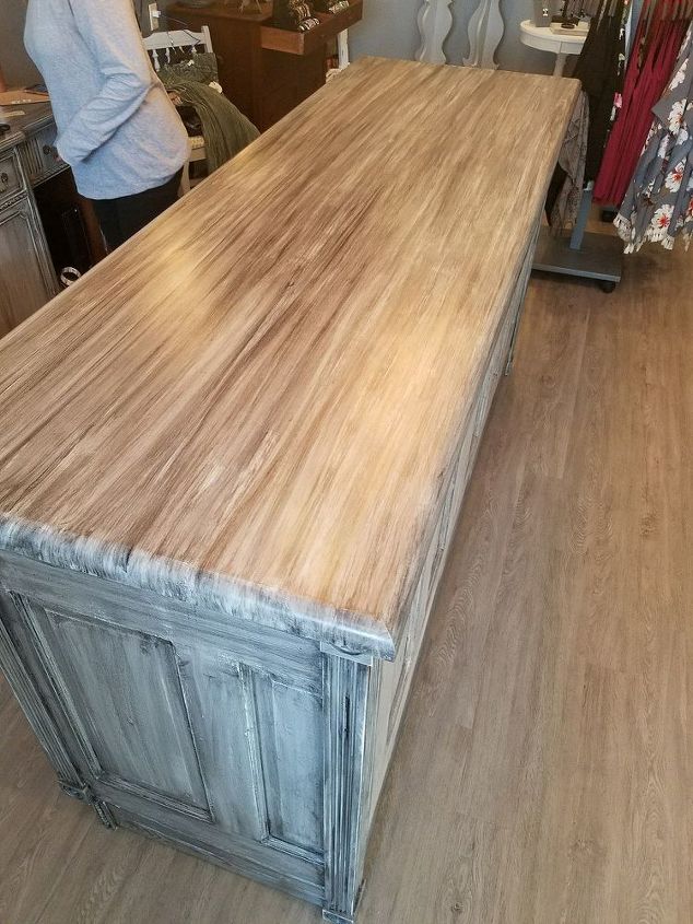 boutique counter from an old door, Completed countertop