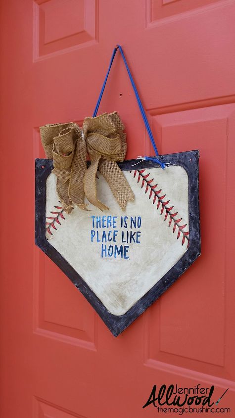 s 15 unique father s day crafts, Baseball Door Hanging