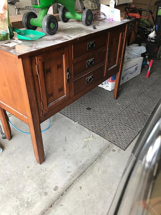 how can i outdoor weatherproof an old buffet table cabinet