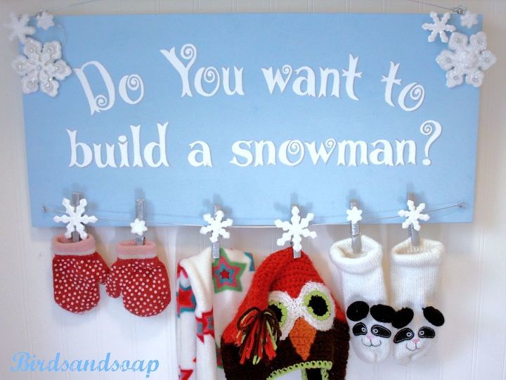 s 16 stunning sign ideas you can make for your home, Frozen Inspired Snowman Sign