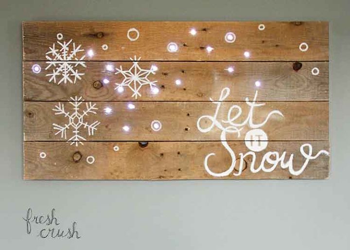 s 16 stunning sign ideas you can make for your home, Lighted Pallet Christmas Sign