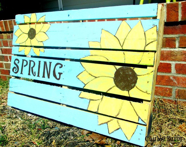 16 impresionantes ideas de carteles que puedes hacer para tu casa, Cartel de paletas de primavera