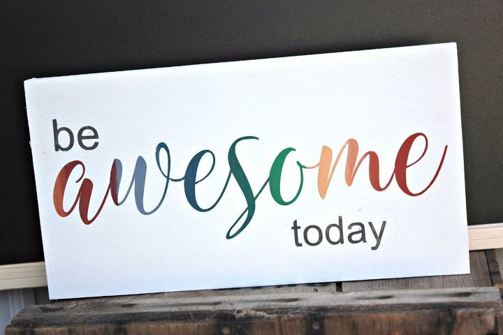 s 16 stunning sign ideas you can make for your home, Rainbow Word Art Sign