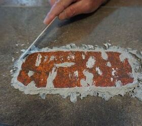 make faux bricks with poly clay and cheesecloth