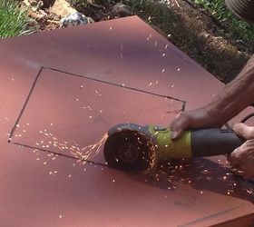 He cuts a chunk out of an old door for this gorgeous update