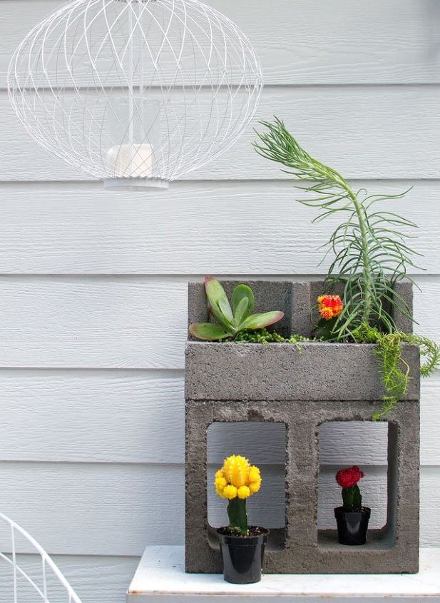 15 genius ways to use cinder blocks in your garden, Use them as a cute cacti planter
