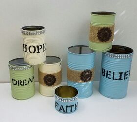 15 cute ways to decorate tin cans into planters, Stenciled with inspirational words