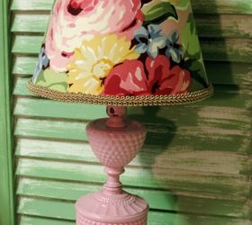 s spruce up your plain lamp with one of these great ideas, A Floral Fabric Makeover