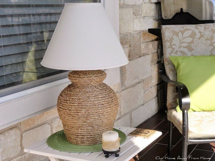 s spruce up your plain lamp with one of these great ideas, A Rope Wrapped Base Makeover