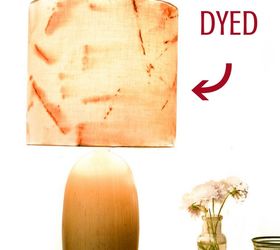 s spruce up your plain lamp with one of these great ideas, A Rust Dyed Fabric Lampshade Makeover