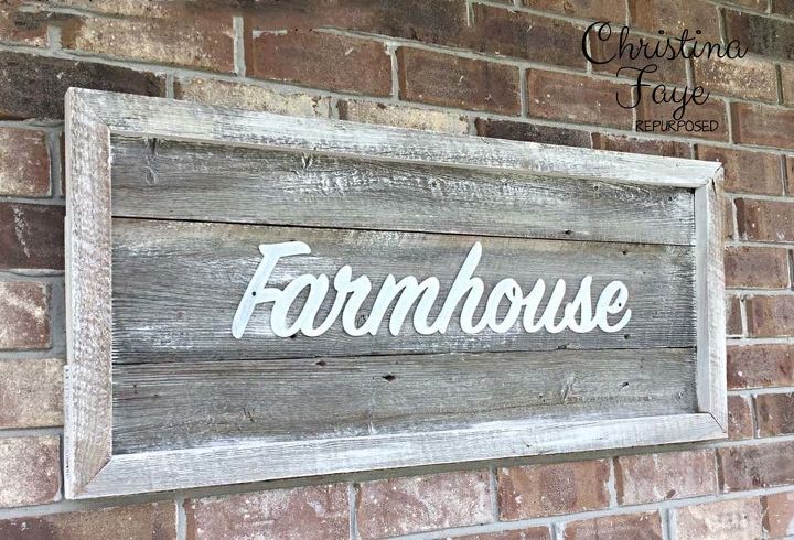 farmhouse rustic sign with reclaimed barn wood