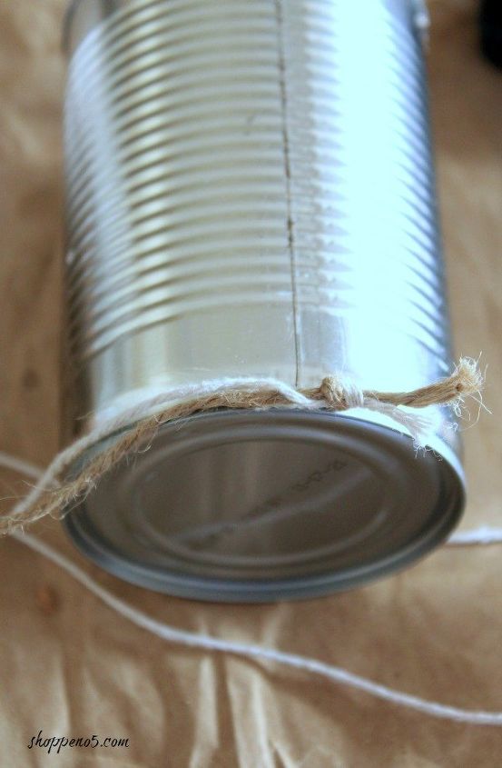 create a cute vase from a tin can