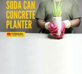 diy soda can concrete planter easy build anyone can make