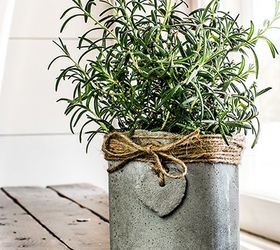 cement pots for a windowsill herb garden
