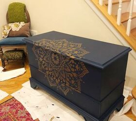 transform your tv stand with mandala stencils