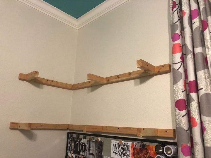 corner wooden shelf