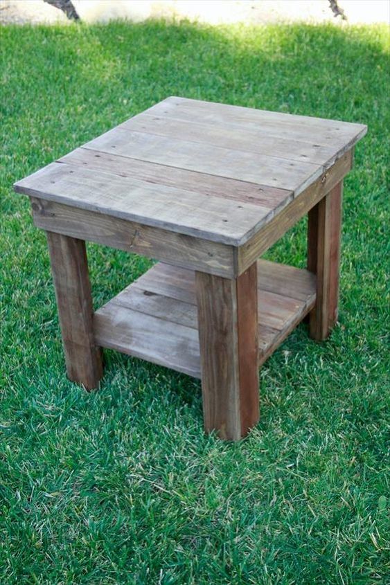 i built a rustic farmhouse style end table