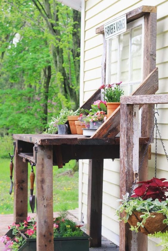 potting bench tutorial using recycled products