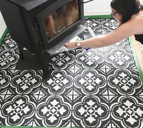 how to paint tile floors with a stencil
