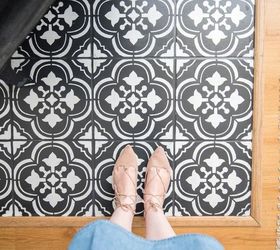 how to paint tile floors with a stencil