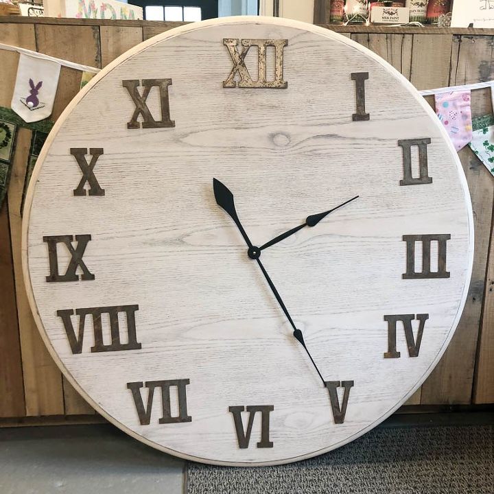 how to make a giant diy wall clock from a tabletop