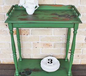 thrifted milk paint side table makeover using the napkin method