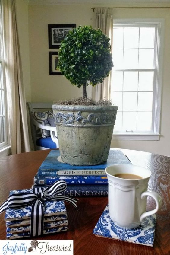 how to make coasters out of ceramic tiles and napkins easy diy decor