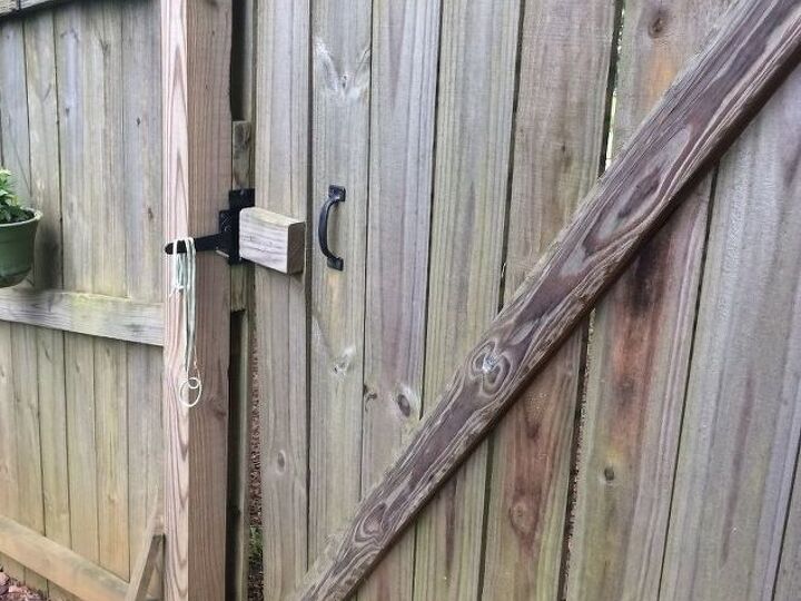q wood fence gate warped no money to replace still handy but 75yo