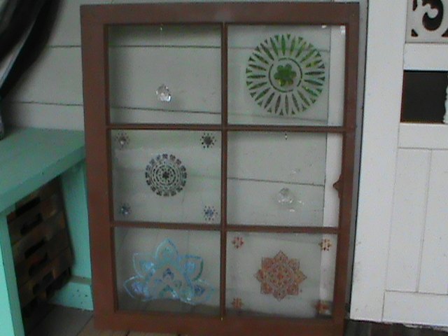 easy stenciling on an old window