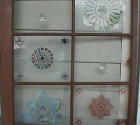 Easy Stenciling on an Old Window