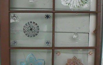 Easy Stenciling on an Old Window