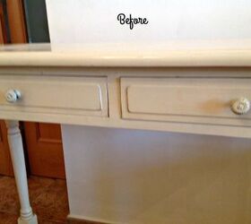 hall table painted in rustoleum chalk paint sage green, Close up of the drawers
