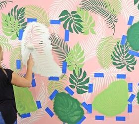 stencil a tropical wall for under 95