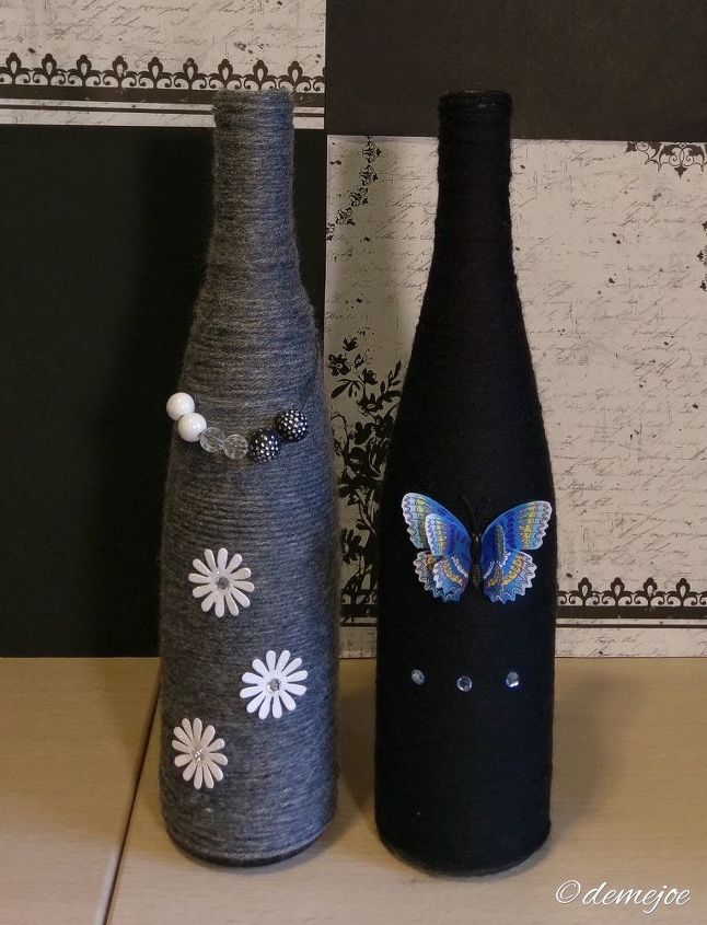 Wine Bottle Diy For Home Decoration Using Yarn Hometalk